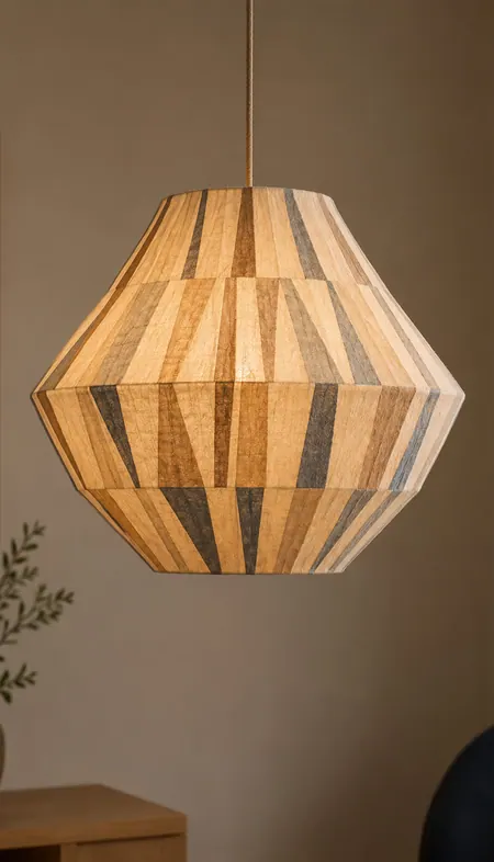 Papier-mâché pendant lamp